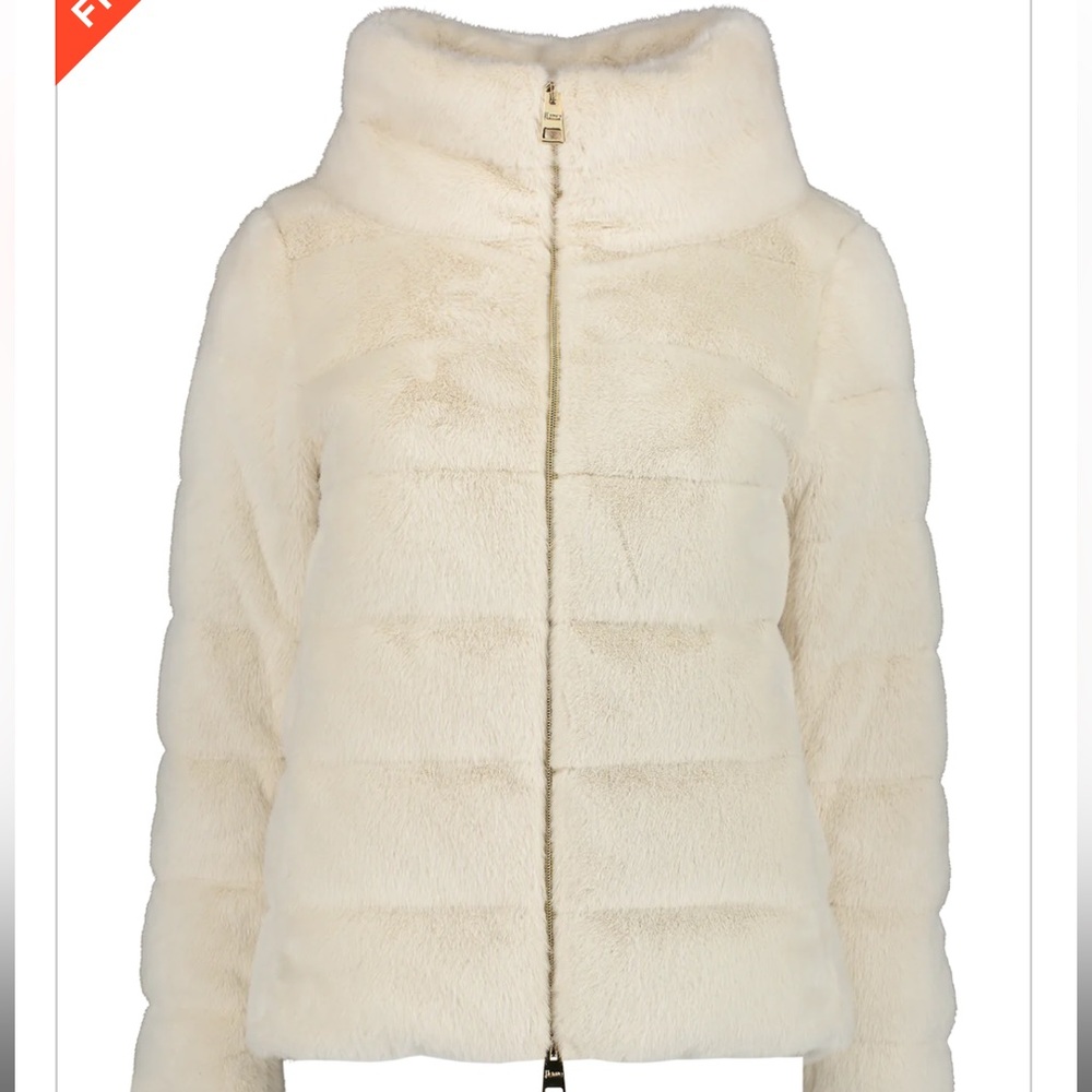 Herno off-white plush knitted jacket NWOT